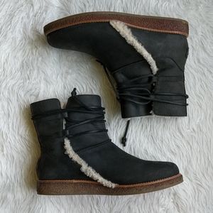 UGG Luisa Black Wraparound Boots